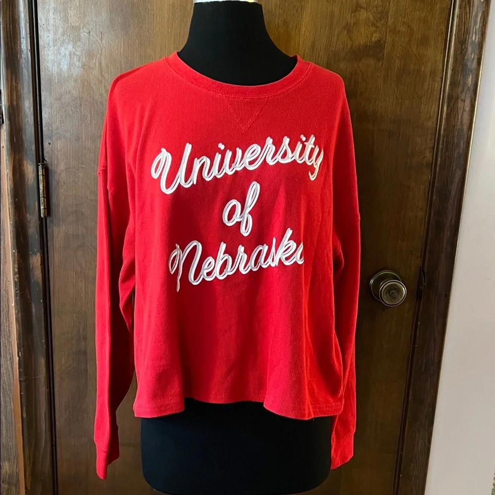 University of Nebraska Red Long Sleeve Women's Tee - Picture 1 of 5